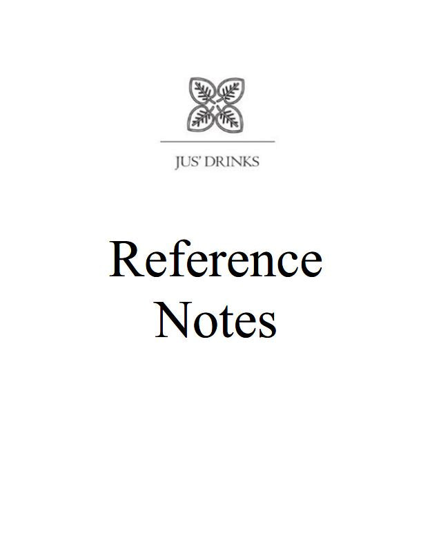 Jus'Drinks Reference notes – Jus'Drinks LLC